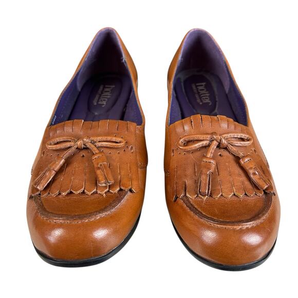 Hotter Comfort Shipley Loafers Women Size 8.5 Brown Leather Tassel Slip On Shoes - Picture 10 of 10